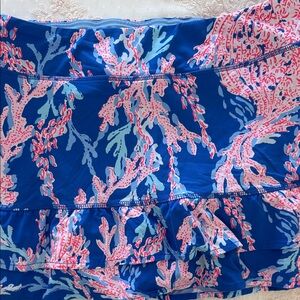 Lilly Pulitzer Coral Reef Blue and Pink Skort